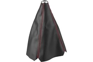 Joyzan Funda Negra para Palanca de Cambios, Tapa Perilla del Cambio Marchas Protector Cubierta Coche Cuero Cambios Universal PU Puntad Conjunto Accesorios Protectora Carbono Mayoría Coches Transmisión