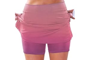 NMSLCNM Jupe Short Femme Ete Casual Sport Jupe Tennis Femme Shorts de Sport Running Yoga Legging Élastique Pants Activewear Couleur Unie Taille Haute Short Court Leger with Pockets