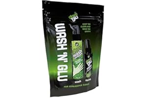 GLOVE GLU gloveglu Wash N Glu Goalkeeper Glove Spray Bundle Contains gloveglu 120ml Premium Goalkeeper Glove Wash Prepare 50ml Original Grip Spray