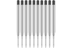 BAVALIN 10 Pezzi Ricariche di Penna a Sfera - 1 mm Ricarica Penna Ricariche Inchiostro Per Penne a Sfera Ricariche Sostituibili Scrittura Liscia - Nero