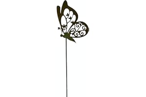 Rostikal Décoration Métal Papillon Anita, Latérale sur Tige en Patine