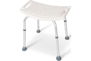 Dunimed - Sgabello da doccia, regolabile in altezza, antiscivolo, 39 – 52 cm (Senza schienale)