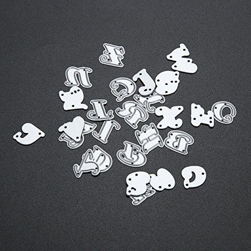 Demiawaking Schön Baum Form Stanzschablonen Metall Schneiden Schablonen für DIY Scrapbooking Album, Alphabet Buchstabe A-Z Schneiden Schablonen Papier Karten Sammelalbum Dekor (9) - 7