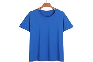 MNSFA Lot De 2 T-Shirts à Col Rond Et Manches Courtes Coupe Slim pour Femme, T-Shirt Basique Uni