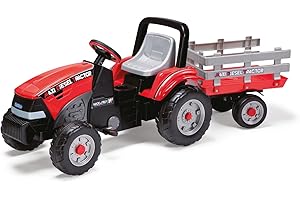 Peg Perego Maxi Diesel Tractor - Trattore a Pedali per Bambini dai 2 Anni con Rimorchio Rimovibile, Sedile Regolabile e Clacson