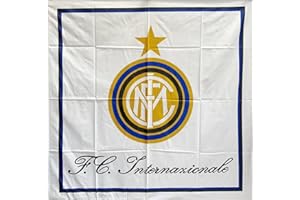 Bandierone INTER Ufficiale Bandiera grande cm. 140 x 140 Bianco F.C.Internazionale BGQINBI