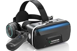 VR SHYIEON VR Brille Handy, VR Virtual Reality Brille HD Anti-Blaulicht, VR Brille für iPhone Android Smartphones Kind Erwachsener Geschenk 4,7-7,2 Zoll mit Bluetooth Fernbedienung