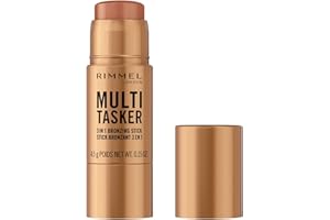 Rimmel London Multi Tasker, Stick bronzer sculptant et contour, tient toute la journée, fini frais, maquillage vegan, 4,5 g 002 Medium