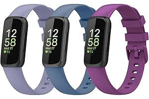 Nigaee 3 Pack Straps Compatible for Fitbit Inspire 3 Strap, Soft Silicone Adjustable Sport Replacement Wrist Bands for Women Men
