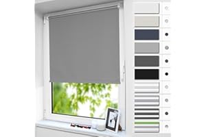 smartdemo Store Occultant sans Perçage, Gris Clair, 70x120 cm, Store Enrouleur Opaque Thermique Isolant, Protection de Vie Privée, pour Fenêtre ou Porte