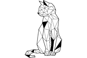 Dexlyn Geometrische Katze Wand Deko Metall Schwarzer Mimalistische Wandkunst Hängende Dekoration für Katzenbereich Wohnzimmer Schlafzimmer Café Bar