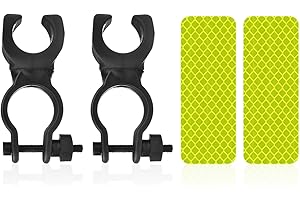 ZBHDEYG 2 sztuki klipsów rowerowych, 2 sztuki folii odblaskowej, uchwyt na kulki, stojak na rowery, uniwersalny stojak, akcesoria do wózków inwalidzkich