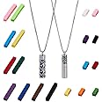 SUPERFINDINGS 2 Styles Essential Oil Necklace Diffuser Stainless Steel Oil Pendant with 20Pcs Felt Pads Changeable Perfume Pads Aromatherapy Bottle Necklaces Jewelry Gift Set for Woman Men
