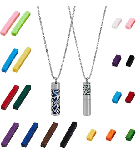 Collier Et Bracelet Diffuseur D’huiles Essentielles – Acier Inoxydable – Avec 20 Pads Parfumés – Parfait Pour L’aromathérapie Nomade