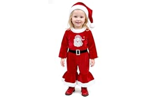 TAGVO Kleinkind Mädchen Weihnachten Bekleidungssets Langarm T-Shirts + Hose + Hut 3tlg Kleinkind Baby Weihnachten Karneval Cosplay Outfit Set für 90-130CM