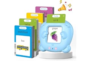 VISATOR Talking Flash Cards Schede Flash Cards Parlanti Flash Cards Flash Cards Bambini Giocattoli Educativi per Bambini 3+ Anni Autismo Giochi Regali di Compleanno Giochi Montessori(Blu Italiano)