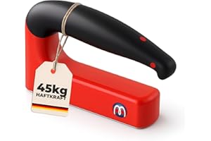 MAGNOSPHERE Aimant de levage manuel Poignée magnétique - Force d'adhérence 45 kg - Aimant de transport pratique - Aimant permanent avec poignée pour soulever/transporter des charges fer-métal
