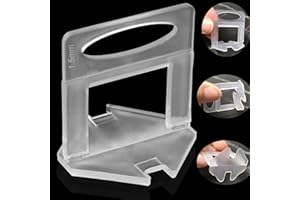 QTACIE Tile Leveling System 1.5mm 300 Pcs for Professional Ceramic Tile and Stone Installation,Tiles Leveler Spacers Clips for Wall Floor 1.5mm, Spacers Only, 300 Pcs