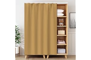 ‎LIVEINU LIVEINU Schrankvorhänge für Küche, Kleiderschrank, Badezimmer, Staubdichter Vorhang für Regale, Wandpaneele, hängende Tür, Japanische Noren, Klettband Selbstklebend 80x140cm Kamel