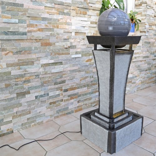 Design Springbrunnen DSB4 mit drehender Kugel und LED Beleuchtung für Innen und Aussen Zimmerbrunnen Zimmerspringbrunnen - 3