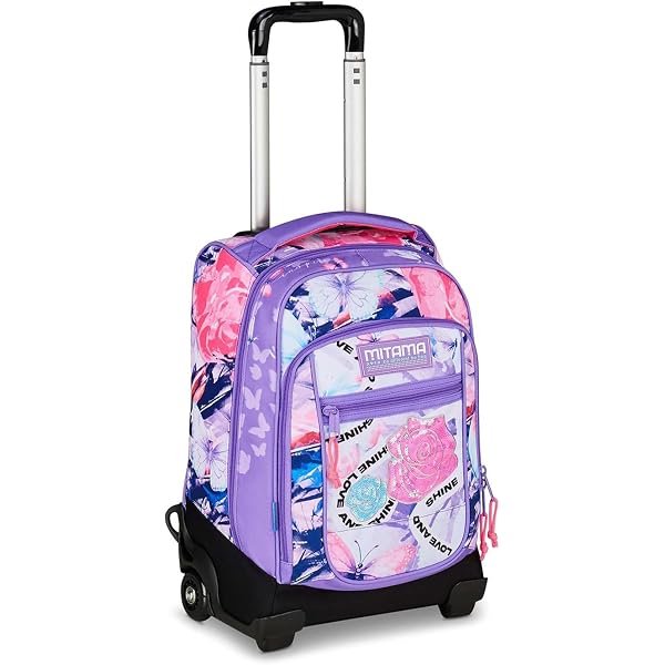 PRESTIGE & DELUXE Trolley Scuola Jack 3 Ruote staccabile Cat Led Gattino, 3 in 1 per Scuola Elementare Bambina + 7 penne cancellabili e portachiave pailettes