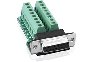 S SIENOC D-SUB DB15 hembra de 15 pines conector jack a conector de placa de ruptura terminal