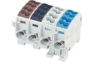 grenda-hammer® | VDE Hauptleitungsabzweigklemmen HLAK in 1- bis 5-poliger schmaler Ausführung mit nur 17,8mm Modulbreite je Pol (4-polig | braun/schwarz/grau/blau)
