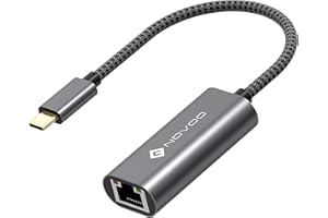 NOVOO Adattatore Ethernet USB C in Alluminio - 1000Mbps, Compatibile con MacBook Pro/Air, Surface Go, Chromebook, Huawei Matebook - Plug and Play