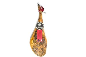 LA NEVERA ESPAÑOLA Oro Puro - Jamón de Cebo Ibérico 50% Raza Ibérica - Pieza de 9 kg Aprox con Curación + 24 meses y Secado natural - Cerdos en Régimen Extensivo