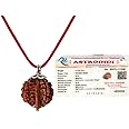 ASTRODIDI Ganesh Rudraksha Original Certified Silver Plated Pendant | Natural Nepali Ganesh Ji Rudraksh Bead | Astrological Benefits | Unisex Design for Men & Women (Color: Brown)