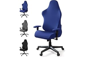 EOZAKAVOD Coprisedia da Gaming Coprisedia da Gioco Elasticizzata Rivestimento per Sedia da Gioco Rimovibile e Lavabili Copertura per Sedia da Gaming per Sedia da Ufficio,Sedia da Gioco,Stile Racing (Blu, 1Set)