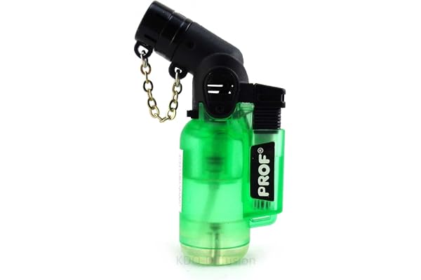PROF Briquet Tempête Chalumeau Torche Rechargeable gaz - Réglable (Vert)