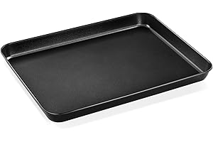 Onader Baking Tray, Rectangle Carbon Steel Baking Sheet Pan for Oven, 31.5x24.6x2.5cm, Non-Stick Traybake Tin for Cookies, Focaccia, Roasting and Cooking, Meat, Healthy & Solid, Easy Release & Clean