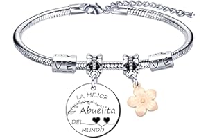 QTZXZX pulsera abuela personalizado,regalo para cumpleaños de la abuela,regalo abuela primeriza,regalo abuelasEres la mejor ABUELA del mundo