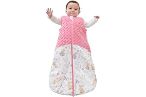 LILBESTIE Gigoteuse D’Hiver Chaude en Molleton Corail pour Bébé, Couverture Prêt-à-Porter en Peluche 1.5 TOG