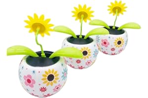 itrimaka Solarbetriebene Wackelblume Solarblume Wackelfigur Dekofigur Solarfigur Verzierung Für Ihr Auto, Haus Oder Büro