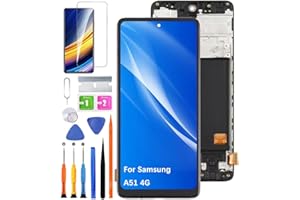 HLYGZX Ersatz Display für Samsung Galaxy A51 4G LCD-Bildschirm TFT, A515F A515U A515W A515X S515DL LCD Display Touch Digitizer Assembly Reparaturteile Kit(Ohne Fingerabdruck, Schwarz mit Rahmen)