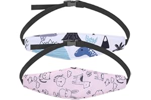 Tomedeks 2 Packs Child Seat Headrest,Car Seat Head Support for Kids,Baby Car Accessories,Adjustable Head Seat Strap Baby Belt Support Headband Baby Head Support Car Seat for Baby Sleep(B)