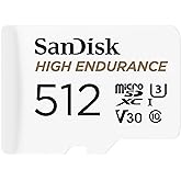 SanDisk &Ccedil;izgi Kamera ve Ev İzleme Sistemleri i&ccedil;in Adapt&ouml;rl&uuml; 512GB Y&uuml;ksek Dayanıklılık Video microSDXC Kartı - C10, U3, V30, 4