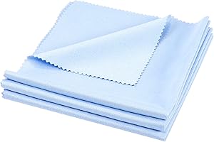 AIEX 3pcs 11.8x11.8inch Instruments Cleaning Cloths, Universal Soft Microfiber Clean Cloths String Instrument Polishing Cloth for Guitar Violin Piano Brass Trumpet Sax Flute (Blue)