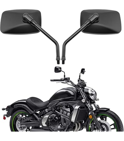 DREAMIZER 10mm Cromo Espejo de la Motocicleta, Espejo retrovisor de Moto Compatible con Shadow Magna 750 Spirit 1100 VTX 1300 1800 Vulcan VN800 1500 SV650S Boulevard Bandit Scooter Street Bike