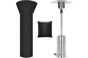 Windspeed Abdeckung für Terrassenheizung, 420D, Außenheizungsabdeckung für Standheizung, Lampe, Außenterrassenabdeckung mit 2 m Reißverschluss, Aufbewahrungstasche, Schnalle, winddichte