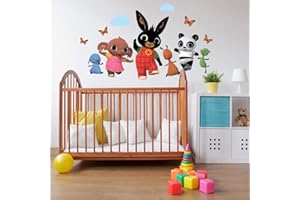 kina - B_R0002 Adesivi Murali Bambino Ecologici e Anallergici Soffice Effetto Tessuto Riposizionabile Bing Cartoon Flop Pando Sula Decorazione Muro Neonato Cameretta Asilo Nido Carta da Parati Adesiva