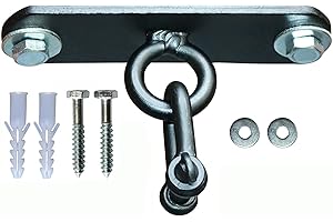 AQF Boxing Punch Bag Iron Ceiling Hook | Heavy-Duty Boxing Bracket Swivel for Hanging Punching Bags | 18-Gauge Ceiling Mount Hanger with D-Shackle, Bolts & Wall Plugs | Holds up to 150 kg