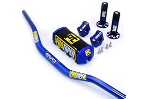 NALSA Motorcycle Handlebars,Motorbike Handlebar Motorcycle Handlebar For PRO Taper Pack Bar 1-1/8" Handle Bar Pads Grips Motocross Dirt Pit Bike CNC 28.5mm Adapter (Color : Blue PT)