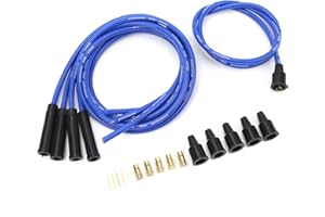‎AOUTECEN Zündkerzenkabel-Set, Robust, 8 Mm Durchmesser, Hocheffizientes Zündkerzen-Zündkabel, 1 M Länge mit Stecker für 4-Zylinder-Oldtimer (Blau)