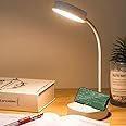 AL-AFANDI Rechargeable 3 Colour Light LED Desk Lamp With Touch Sensor and Mobile Holder - Eye Protective Warm Color Light for Study Table - White