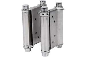 DAYTESY 2 Pezzi Cerniere Cerniera a Molla a Doppia Azione, 3 Pollici Inox Cerniere per Ante Mobili Porta Battente Cerniere Regolabili Cardini per Porta Saloon Caffetteria Bar Bancone Cancelli