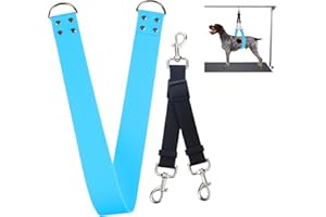 DISCPETSEC Pet Dog Grooming Belly Straps - 2 Inch Dog Grooming Loops Sky Blue Groomer Belly Support Band Wide Waterproof Strong PVC Belly Loop Grooming Restraint Noose for Pets Bathing Groom(Sky Blue-long)