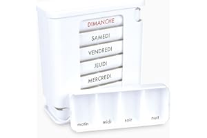 Kerpers® Pilulier Semainier | Hebdomadaire 7 Jours 1 Pièce | Matin, Midi, Soir, La Nuit - Grande Capacité, Plus Rangement | Boîte à Médicaments pour la Maison et les Voyages